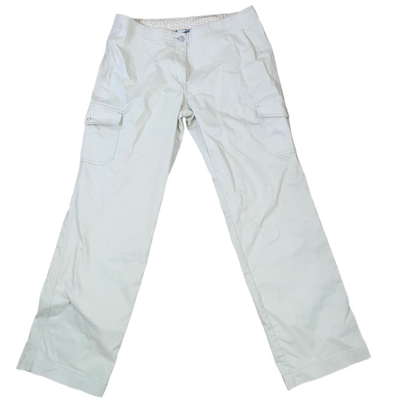 Toad & CO cargo pants khaki nylon side pocket utility hiking pants women's SZ 8 - Picture 2 of 8
